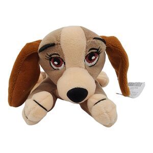 Vintage Walt Disney World Lady And The Tramp Dog Bean Bag Plush NWT 7 Inch
